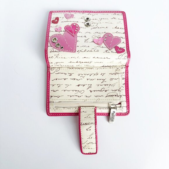 Fossil Pink Heart Leather Bifold Wallet NOS - Picture 6 of 12